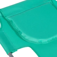 Outsunny Foldable Sun Lounger with Reading Hole - Portable Sun Lounger with 5-Level Adjustable Backrest, Reclining Lounge Chair with Side Pocket, Headrest Pillow, Green(m-21)