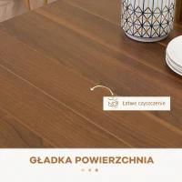 HOMCOM Stół jadalniany rozkładany stół jadalniany stoł Mobilny stół Nowoczesny design 180cm x 85cm x 75cm Biały(m-6)