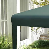 Outsunny Gazebo da Giardino 2.7x2.7 m con Picchetti e Corde, Telaio in Acciaio e Rivestimento in PE, Verde Scuro(m-9)