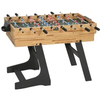 SPORTNOW Masă de Joc 13 în 1 Pliabilă cu Fotbal de Masă, Ping Pong, Hochei, Biliard, Șah și Altele, Nuc(m-1)