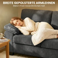 HOMCOM 2-Sitzer-Sofa, 156 cm Chenille-Sofa mit dicken Federkernpolstern, breiten gepolsterten Armlehnen, 300 kg Tragkraft, Dunkelgrau(m-6)