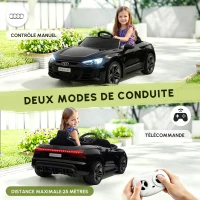 HOMCOM Voiture électrique enfant 12 V - véhicule électrique avec télécommande parentale fournie - V. Max. 5 Km/h - effets sonores, lumineux - Audi RS E-tron GT noir(m-5)