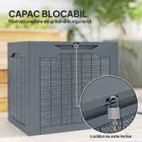 Outsunny Cufăr de Grădină cu Mânere, Container Unelte Impermeabil, 56x41x50 cm, Gri Deschis(m-6)