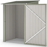 Outsunny Casetta da Giardino Porta Attrezzi in Acciaio Galvanizzato con Porta a Battente, 100x104x160 cm, Argento(m-10)