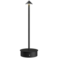 HOMCOM Lampada da Tavolo Touch Ricaricabile con USB, Regolabile 3000K/4500K/6500K, Autonomia 4-8 Ore, Nero(m-1)