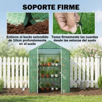Outsunny Invernadero con 1 Puerta 2 Ventanas y Estantes de 2 Niveles en Forma de U para Cultivo de Plantas 140x73x190 cm Verde(m-7)
