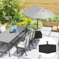 Outsunny Garden Parasol Base Outdoor Umbrella Stand with Wheels Handles, Garden Umbrella Base, Filled Up to 80kg with Stand or 50kg with Water for 38, 48 mm Poles, Black(m-10)