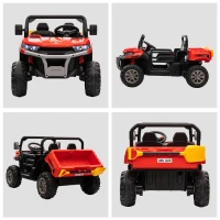 HOMCOM 12V 2 Seater Kids Electric Ride-On Car with Electric Bucket, Remote Control - Red(m-9)