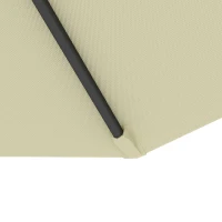 Outsunny Ombrellone da Giardino 3x2.5 m a Braccio Inclinabile con Manovella, Beige(m-8)