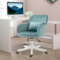Vinsetto Massage-Bürostuhl in Samtoptik mit Vibrationsfunktion 55 cm x 65 cm x 86  cm Grün(m-3)