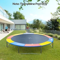 HOMCOM Copertura Imbottita Bordo Trampolino, Protezione per Tappeto Elastico Giaridno in Plastica, Ø244cm, Multicolore(m-10)