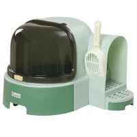 PawHut Lettiera per Gatti Chiusa con Coperchio Apribile e Vassoio Estraibile, 52x60x42 cm, Verde(m-1)