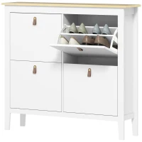 HOMCOM Modern Four-Drawer Shoe Cabinet - White(m-11)