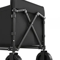 Outsunny 180L Festival Trolley on Wheels, Folding Compact Camping Trolley Cart with Adjustable Handle, 120 KG Capacity for Garden, Beach, Fishing, Black(m-10)