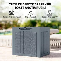 Outsunny Cufăr de Grădină cu Mânere, Container Unelte Impermeabil, 56x41x50 cm, Gri Deschis(m-7)