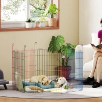 PawHut Pet Playpen Crate, with Six Panels, Door, for Indoors and Outdoors(m-10)