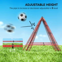 HOMCOM Double Sided Football Rebounder Net, Football Rebound Goal with 5 Adjustable Angles, Red(m-4)