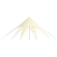 Outsunny Tente de jardin XXL en étoile bâche anti-pluie voile d'ombrage 10 x 10 x 4 m polyester haute densité 210D beige(m-11)