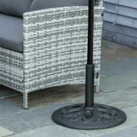 Outsunny Pied de parasol rond en fonte 11,5 kg, pour poteaux de Ø 38 et 48 mm, pour jardin patio terrasse, Ø 45 x 33,5 cm, noir(m-10)