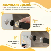 PawHut Poartă Extensibilă pentru Câini cu 4 Șuruburi Reglabile, din Metal și Plastic, 74-100x78 cm, Negru(m-7)