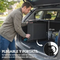 Outsunny Set de 2 Tumbonas Plegables con Reposacabezas Parasol Bolsillo Lateral y Respaldo Reclinable en 5 Posiciones Negro(m-7)