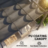 Outsunny 3 x 4m Aluminium Pergola, with Retractable Roof - Dark Grey(m-5)
