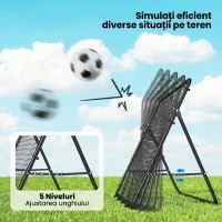 SPORTNOW Rebounder pentru Fotbal cu 5 Unghiuri Reglabile, Negru(m-4)
