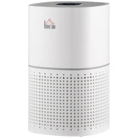 HOMCOM Purificador de Ar HEPA, Ionizador, CADR 225m³/h, Modo Silencioso, 50W, Temporizador, 4 Velocidades - Dim. 22L x 22l x 36H cm - Branco(m-7)