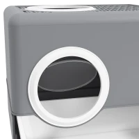 PawHut Lettiera per Gatti con Coperchio e Paletta, Doppio Ingresso e Vassoio Estraibile, 52x41x38.5 cm, Grigio(m-8)