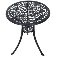 Outsunny Set de Grădină 3 Piese cu 2 Scaune de Exterior și Masă Rotundă din Aluminiu, Negru(m-7)