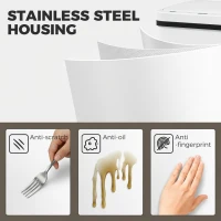 HOMCOM 40L Sensor Bin with Soft-Close Lid, Stainless Steel Automatic Touchless Motion Sensor Kitchen Bin, White(m-6)