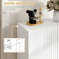HOMCOM Mueble Zapatero de 5 Niveles con Puertas Estantes Ajustables para 15-20 Pares de Zapatos 72x31,5x95 cm Blanco(m-7)