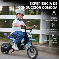 AIYAPLAY Moto Eléctrica para Niños 24V con Motor 250W Velocidad de 6-16km/h Ruedas de 12'' para Niños de 8-12 Años Azul(m-7)