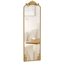 HOMCOM Specchio a Figura Intera in Stile Barocco con Cornice, in Vetro Temperato e Metallo, 50x4.5x160 cm, Oro(m-11)