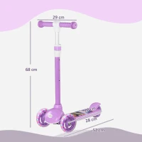 AIYAPLAY Patinete infantil, rodas LED, passeio suave, altura ajustável, plástico, aço, lilás(m-3)