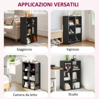 HOMCOM Libreria a Cubi con 6 Ripiani Portaoggetti, in Legno, 61.5x29.5x91.5 cm, Nero(m-5)
