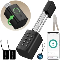 HOMCOM Serrure intelligente 5 en 1 avec empreinte Appli Tuya Bluetooth Code Carte NFC/RF Clé Codes temporaires(m-8)