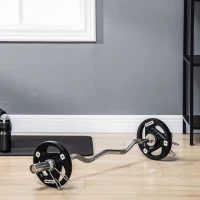 SPORTNOW Juego de 2 Discos de Pesas Olímpicas de 5 kg con Orificio de 5 cm para Entrenamiento de Fuerza Ø24x3,5 cm Negro(m-10)