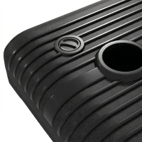 Bază Outsunny pentru Umbrelă de Grădină Umplută cu Apă și Nisip 70-90 kg, Roți și Mâner din HDPE, 80x60 cm, Negru(m-9)