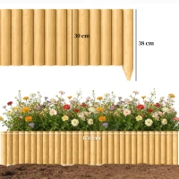 Outsunny Valla de Jardín de Madera Panel Decorativo Resistente y Fácil de Instalar para Patio Césped Camino 176x38 cm Natural(m-3)