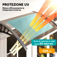Outsunny Pensilina da Esterni Impermeabile e Anti-UV, in PC, PP e Alluminio, 75x120x23 cm, Marrone e Nero(m-4)