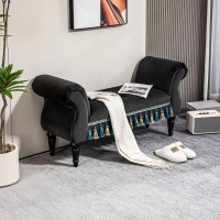 HOMCOM Polsterbank, Sitzbank, Vintage-Design, bis 150 kg, 117x40x58 cm, Dunkelgrau(m-10)