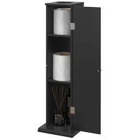 HOMCOM Suporte para Papel Higiênico Móvel de Banheiro 3 Níveis e Saída para Papel para Pequenos Espaços Preto(m-7)