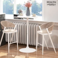 HOMCOM Bartisch Stehtisch, Tisch für 2 Personen, 60 x 60 x 102 cm, Weiß(m-10)