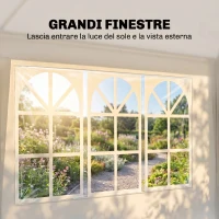 Outsunny Tendone da Giardino Pieghevole per Feste ed Eventi con Pannelli Rimovibili, 5.83x2.95 m, Bianco(m-5)