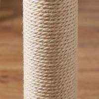 PawHut Floor to Ceiling Cat Tree 230-260cm Height Adjustable, 5-Tier Cat Tower with Scratching Posts, Hammock, Perches, Climbing Activity Centre for Indoor Kittens Playing and Relaxing, Beige(m-8)