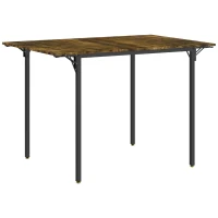 HOMCOM Table de salle à manger avec 2 rabats style industriel, extensible, table à abattant pour 2-4 personnes(m-1)