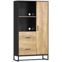 HOMCOM Tall Kitchen Cupboard, Freestanding Kitchen Pantry Cabinet with Adjustable Shelves, Drawers and Soft Close Door, 160cm(m-1)