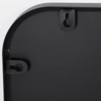 HOMCOM Specchio Bagno con Cornice in Metallo e Gancio, 50x2.5x70 cm, Nero(m-9)