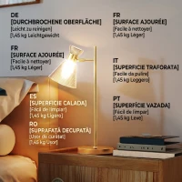 HOMCOM Lampă de masă modernă cu abajur din sticlă reglabil, ambrat și satinat, soclu E27, auriu(m-8)